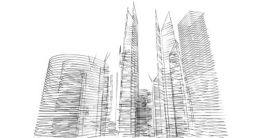 soyut mimari duvar kağıdı tasarımı, dijital konsept arkaplan