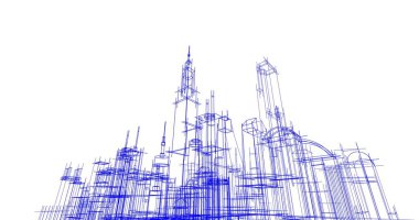soyut mimari duvar kağıdı tasarımı, dijital konsept arkaplan