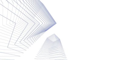 Mimari sanat konseptinde soyut çizgiler, minimum geometrik şekiller. 