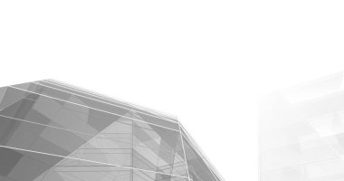 Mimari sanat konseptinde soyut çizgiler, minimum geometrik şekiller. 