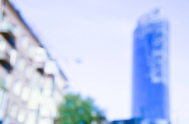 Bulanık şehir. Renkli soyut arkaplan