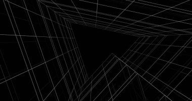 Mimari sanat konseptinde soyut çizgiler, minimum geometrik şekiller. 