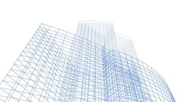 Mimari sanat konseptinde soyut çizgiler, minimum geometrik şekiller. 