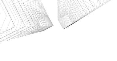 Mimari sanat konseptinde soyut çizgiler, minimum geometrik şekiller. 