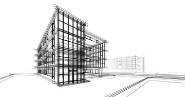 soyut mimari duvar kağıdı tasarımı, dijital konsept arkaplan