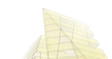 Mimari sanat konseptinde soyut çizgiler, minimum geometrik şekiller. 