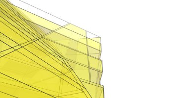 Mimari sanat konseptinde soyut çizgiler, minimum geometrik şekiller. 