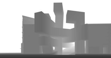 Mimari sanat konseptinde soyut çizgiler, minimum geometrik şekiller. 