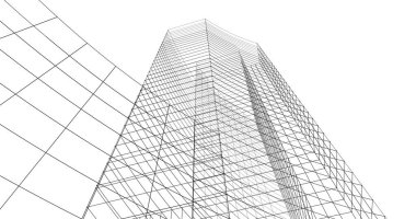 Mimari sanat konseptinde soyut çizgiler, minimum geometrik şekiller. 