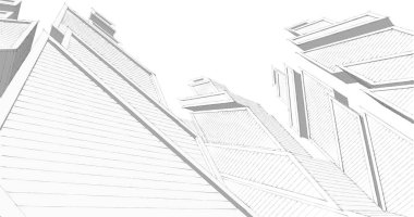 Mimari sanat konseptinde soyut çizgiler, minimum geometrik şekiller. 