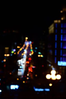 Bulanık soyut ışıklar gece şehrin arka planı