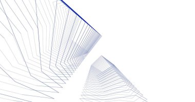 Mimari sanat konseptinde soyut çizgiler, minimum geometrik şekiller. 