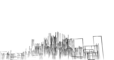 Arkaplanda mimari bina 3d illüstrasyon