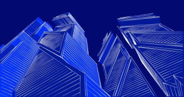 minimal geometrik şekiller, mimari çizgiler