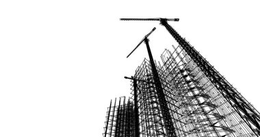 Mimari sanat konseptinde soyut çizgiler, minimum geometrik şekiller. 