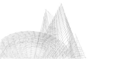 Mimari sanat konseptinde soyut çizgiler, minimum geometrik şekiller. 