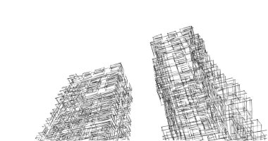 Mimari sanat konseptinde soyut çizgiler, minimum geometrik şekiller. 