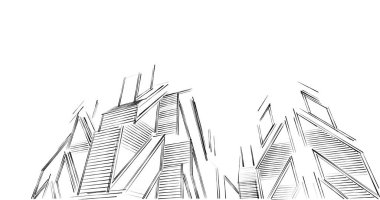 eskiz sanatı, geometrik mimari binalar tasarımı