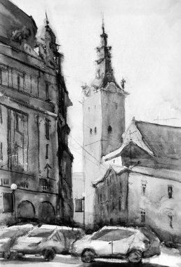 Mimari sanat konseptinde soyut çizgiler, minimum geometrik şekiller. 