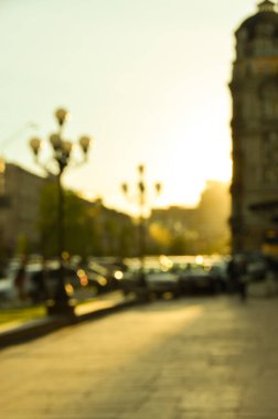 Bulanık şehir manzarası, soyut arkaplan 