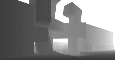 Mimari sanat konseptinde soyut çizgiler, minimum geometrik şekiller. 