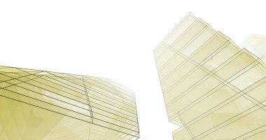 Mimari sanat konseptinde soyut çizgiler, minimum geometrik şekiller. 