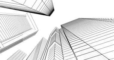 soyut mimari duvar kağıdı tasarımı, dijital konsept arkaplan