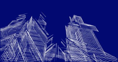 eskiz sanatı, geometrik mimari binalar tasarımı