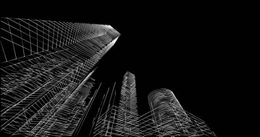 soyut mimari duvar kağıdı tasarımı, dijital konsept arkaplan