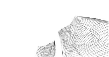Mimari sanat konseptinde soyut çizgiler, minimum geometrik şekiller. 