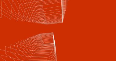 Mimari sanat konseptinde soyut çizgiler, minimum geometrik şekiller. 