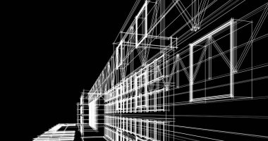 soyut mimari duvar kağıdı tasarımı, dijital konsept arkaplan