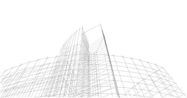 Mimari sanat konseptinde soyut çizgiler, minimum geometrik şekiller. 