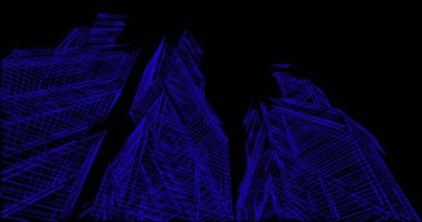 Arkaplanda mimari bina 3d illüstrasyon