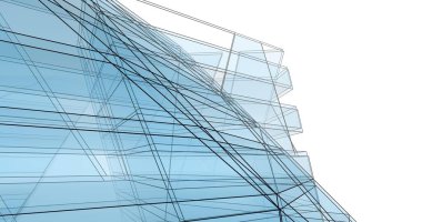 Mimari sanat konseptinde soyut çizgiler, minimum geometrik şekiller. 
