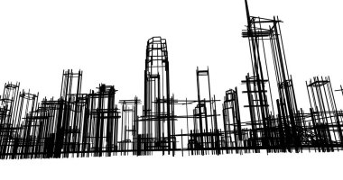 soyut mimari duvar kağıdı tasarımı, dijital konsept arkaplan