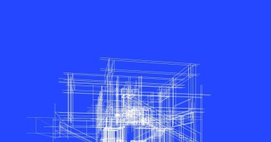 Mimari sanat konseptinde soyut çizgiler, minimum geometrik şekiller. 