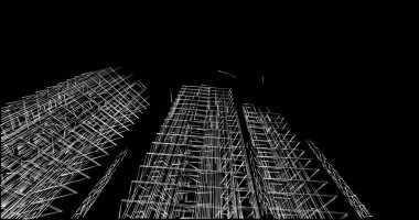 Mimari sanat konseptinde soyut çizgiler, minimum geometrik şekiller. 