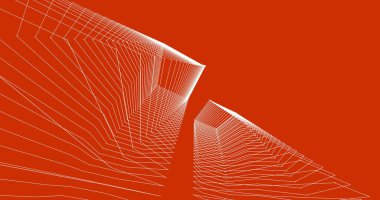 Mimari sanat konseptinde soyut çizgiler, minimum geometrik şekiller. 