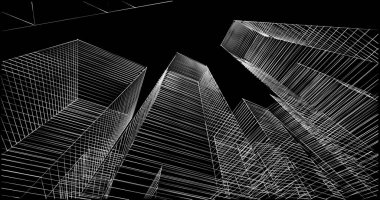 soyut mimari duvar kağıdı tasarımı, dijital konsept arkaplan