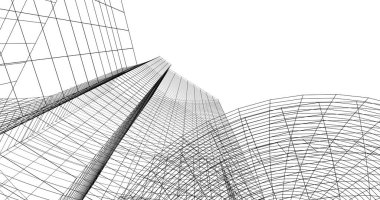 Mimari sanat konseptinde soyut çizgiler, minimum geometrik şekiller. 