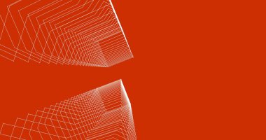 Mimari sanat konseptinde soyut çizgiler, minimum geometrik şekiller. 