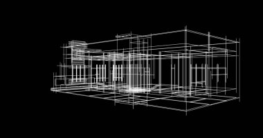 Mimari sanat konseptinde soyut çizgiler, minimum geometrik şekiller. 