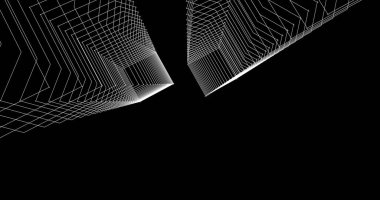 Mimari sanat konseptinde soyut çizgiler, minimum geometrik şekiller. 