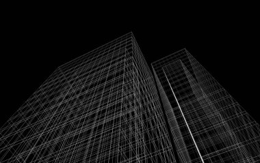 Mimari sanat konseptinde soyut çizgiler, minimum geometrik şekiller. 