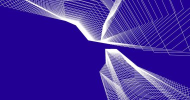 Mimari sanat konseptinde soyut çizgiler, minimum geometrik şekiller. 