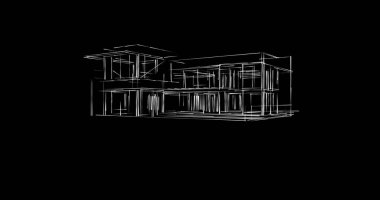 Mimari sanat konseptinde soyut çizgiler, minimum geometrik şekiller. 