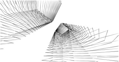 Mimari sanat konseptinde soyut çizgiler, minimum geometrik şekiller. 