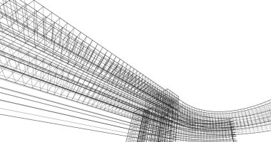 Mimari sanat konseptinde soyut çizgiler, minimum geometrik şekiller. 