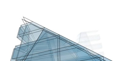 Mimari sanat konseptinde soyut çizgiler, minimum geometrik şekiller. 